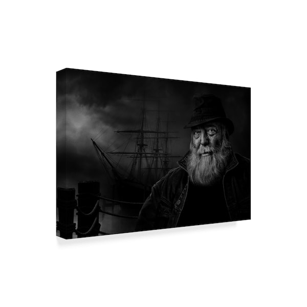 Claude Brazeau 'Sitting At The Dock' Canvas Art,30x47